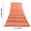 Sanskriti Vintage Sarees Indian Red Pure Cotton Printed Sari 5+yd Craft Fabric
