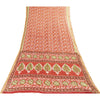 Sanskriti Vintage Sarees Indian Red Pure Cotton Printed Sari 5+yd Craft Fabric