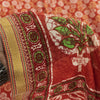 Sanskriti Vintage Sarees Indian Red Pure Cotton Printed Sari 5+yd Craft Fabric