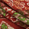 Sanskriti Vintage Sarees Indian Red Pure Cotton Printed Sari 5+yd Craft Fabric
