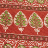 Sanskriti Vintage Sarees Indian Red Pure Cotton Printed Sari 5+yd Craft Fabric