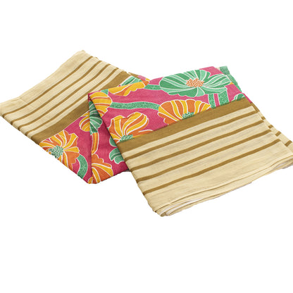 Sanskriti Vintage Sarees Indian Pink Pure Cotton Printed Sari 5+yd Craft Fabric