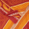 Sanskriti Vintage Sarees Yellow & Red Pure Cotton Bandhani Printed Sari Fabric