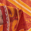Sanskriti Vintage Sarees Yellow & Red Pure Cotton Bandhani Printed Sari Fabric