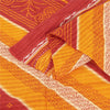 Sanskriti Vintage Sarees Yellow & Red Pure Cotton Bandhani Printed Sari Fabric