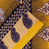 Sanskriti Vintage Sarees Indian Yellow Pure Cotton Print Sari 5+yd Craft Fabric