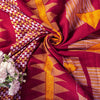 Sanskriti Vintage Saree Red Pure Cotton Geometric Printed Sari 5+YD Fabric Craft
