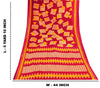 Sanskriti Vintage Saree Red Pure Cotton Geometric Printed Sari 5+YD Fabric Craft