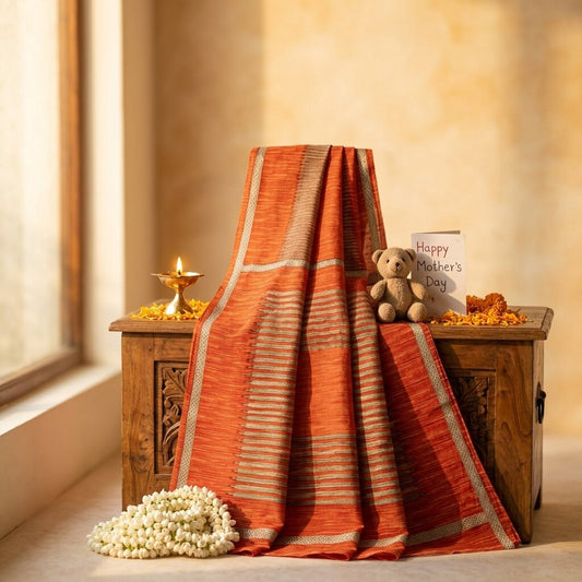 Vintage Saree Red 100% Pure Cotton Geometric Print Sari 5+YD Craft Sewing Fabric