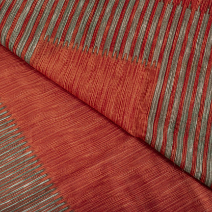 Vintage Saree Red 100% Pure Cotton Geometric Print Sari 5+YD Craft Sewing Fabric
