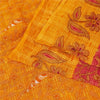 Sanskriti Vintage Sarees Red & Yellow Pure Cotton Printed Sari 5+yd Craft Fabric