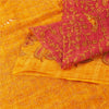Sanskriti Vintage Sarees Red & Yellow Pure Cotton Printed Sari 5+yd Craft Fabric