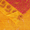 Sanskriti Vintage Sarees Red & Yellow Pure Cotton Printed Sari 5+yd Craft Fabric