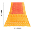 Sanskriti Vintage Sarees Red & Yellow Pure Cotton Printed Sari 5+yd Craft Fabric