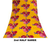 Sanskriti Vintage Saree Yellow Soft Pure Cotton Floral Digital Print Sari 5+YD