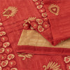 Sanskriti Vintage Sarees Indian Red Pure Cotton Printed Sari 5+yd Craft Fabric