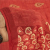 Sanskriti Vintage Sarees Indian Red Pure Cotton Printed Sari 5+yd Craft Fabric