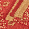 Sanskriti Vintage Sarees Indian Red Pure Cotton Printed Sari 5+yd Craft Fabric