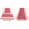 Sanskriti Vintage Sarees Pink Pure Cotton Paisley Printed Sari 5+yd Craft Fabric