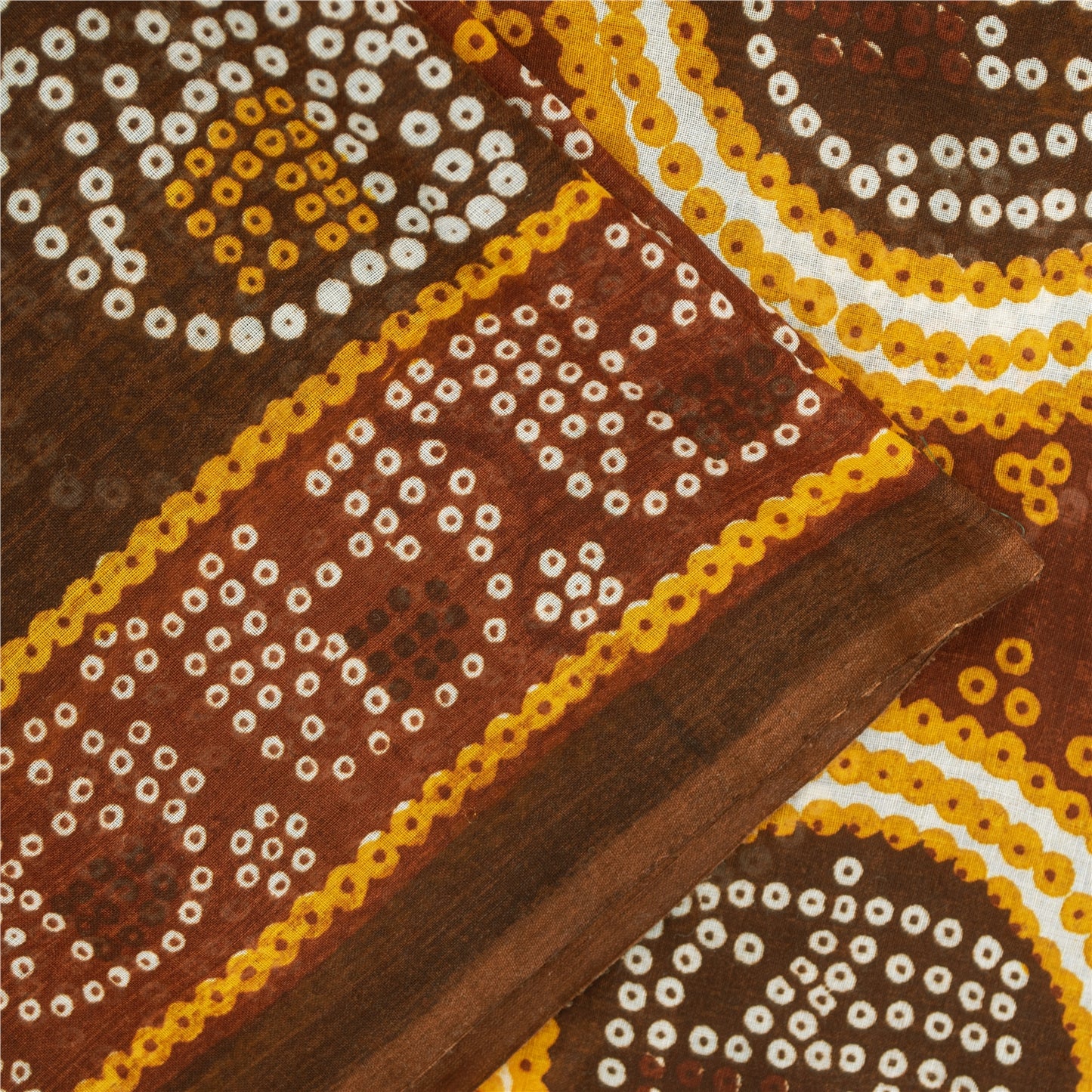 Sanskriti Vintage Sarees Pure Cotton Bandhani Elephant Printed Sari 5+yd Fabric