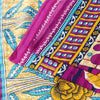 Sanskriti Vintage Sarees Ivory & Pink Pure Cotton Printed Sari 5+yd Craft Fabric