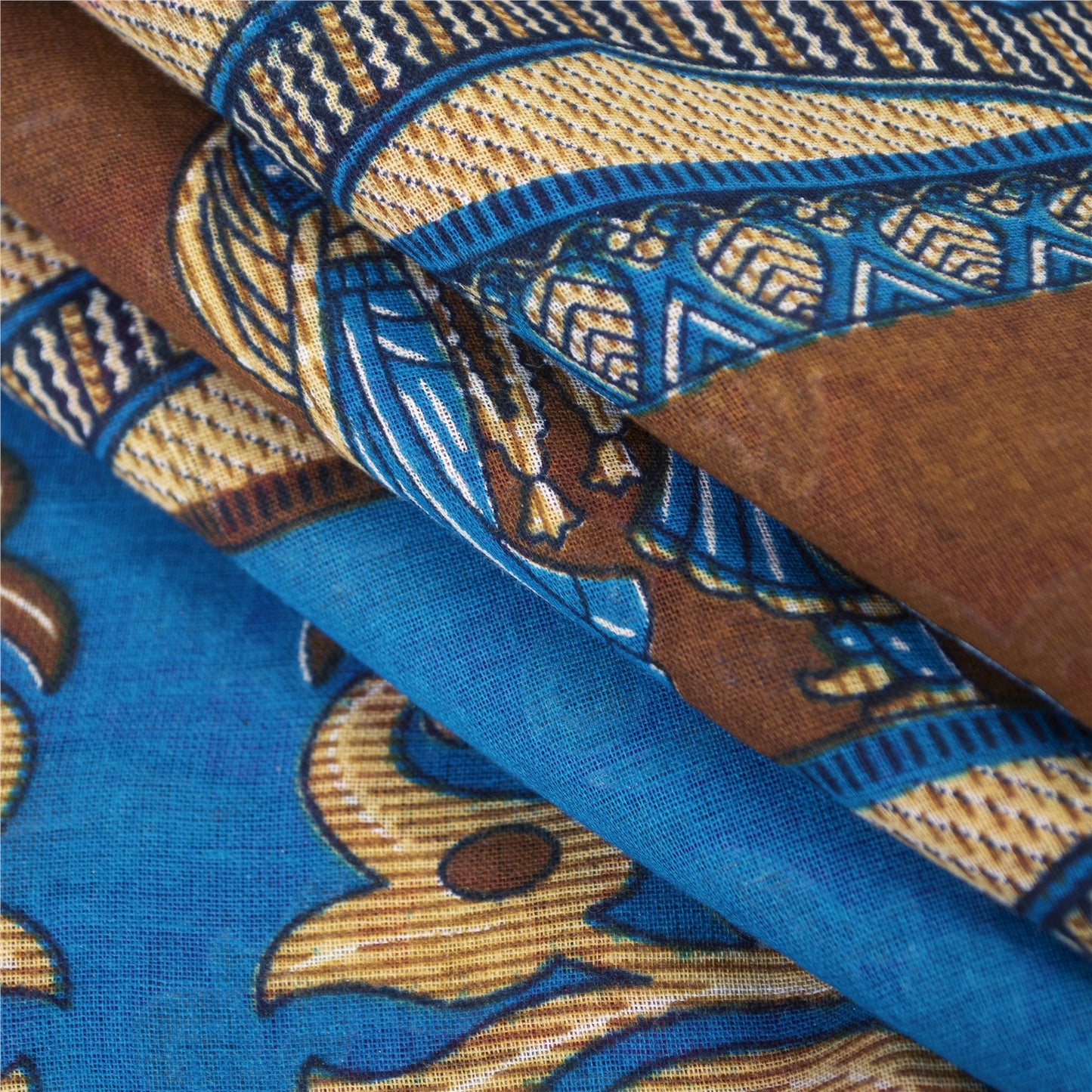 Sanskriti Vintage Sarees Red Pure Cotton Human Printed Sari 5+yd Craft Fabric