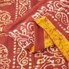 Sanskriti Vintage Sarees Red & Yellow Pure Cotton Batik Printed Sari 5+yd Fabric