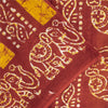Sanskriti Vintage Sarees Red & Yellow Pure Cotton Batik Printed Sari 5+yd Fabric