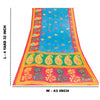 Sanskriti Vintage Sarees Indian Blue Pure Cotton Printed Sari 5+yd Craft Fabric