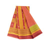 Sanskriti Vintage Sarees Indian Peach Pure Cotton Printed Sari 5+yd Craft Fabric