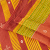 Sanskriti Vintage Sarees Indian Peach Pure Cotton Printed Sari 5+yd Craft Fabric