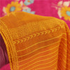 Sanskriti Vintage Sarees Pink & Yellow Pure Cotton Print Sari 5+yd Craft Fabric