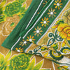 Sanskriti Vintage Sarees Indian Green Pure Cotton Printed Sari 5+yd Craft Fabric