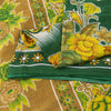 Sanskriti Vintage Sarees Indian Green Pure Cotton Printed Sari 5+yd Craft Fabric