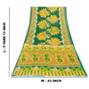 Sanskriti Vintage Sarees Indian Green Pure Cotton Printed Sari 5+yd Craft Fabric