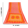 Sanskriti Vintage Sarees Indian Yellow & Red Pure Cotton Print Sari Craft Fabric