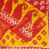 Sanskriti Vintage Sarees Indian Yellow & Red Pure Cotton Print Sari Craft Fabric
