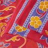 Sanskriti Vintage Sarees Indian Red Pure Cotton Printed Sari 5+yd Craft Fabric