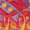 Sanskriti Vintage Sarees Indian Red Pure Cotton Printed Sari 5+yd Craft Fabric
