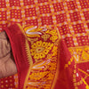 Sanskriti Vintage Sarees Red & Yellow Pure Cotton Printed Sari 5+yd Craft Fabric