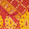 Sanskriti Vintage Sarees Red & Yellow Pure Cotton Printed Sari 5+yd Craft Fabric