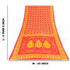 Sanskriti Vintage Sarees Red & Yellow Pure Cotton Printed Sari 5+yd Craft Fabric