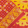 Sanskriti Vintage Sarees Red & Yellow Pure Cotton Printed Sari 5+yd Craft Fabric
