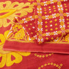 Sanskriti Vintage Sarees Red & Yellow Pure Cotton Printed Sari 5+yd Craft Fabric