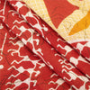 Sanskriti Vintage Sarees Cream & Red Pure Cotton Warli ArtPrint Sari 5+yd Fabric