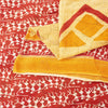 Sanskriti Vintage Sarees Cream & Red Pure Cotton Warli ArtPrint Sari 5+yd Fabric