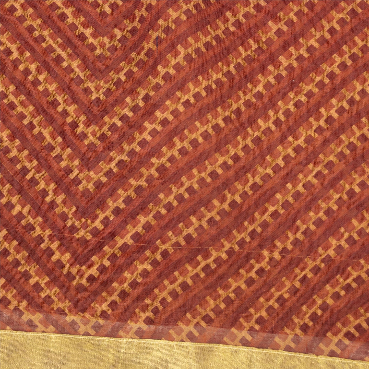 Sanskriti Vintage Sarees Dark Red 100% Pure Cotton Printed Sari 5yd Craft Fabric