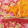 Sanskriti Vintage Sarees Yellow & Red Pure Cotton Printed Sari 5+yd Craft Fabric