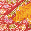 Sanskriti Vintage Sarees Yellow & Red Pure Cotton Printed Sari 5+yd Craft Fabric