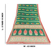 Sanskriti Vintage Sarees Indian Green Pure Cotton Printed Sari 5+yd Craft Fabric